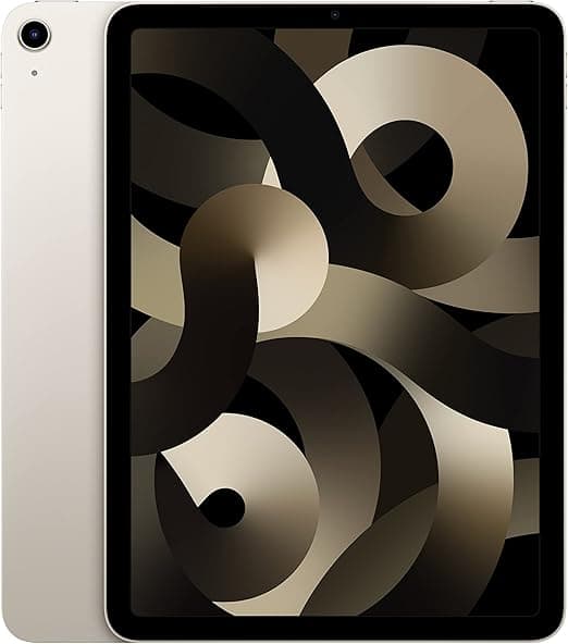 Apple iPad Air (5th Generation): with M1 chip, 10.9-inch Liquid Retina Display, 256GB, Wi-Fi 6, 12MP front/12MP Back Camera, Touch ID, All-Day Battery Life – Starlight